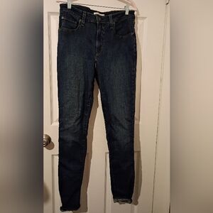 Levi Strauss High Rise Skinny Dark Blue Jeans